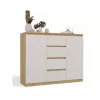 Cómoda com 2 portas e 4 gavetas, carvalho artisan/cor caxemira