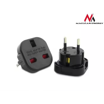 Adaptador de viagem de ficha UK EU PL