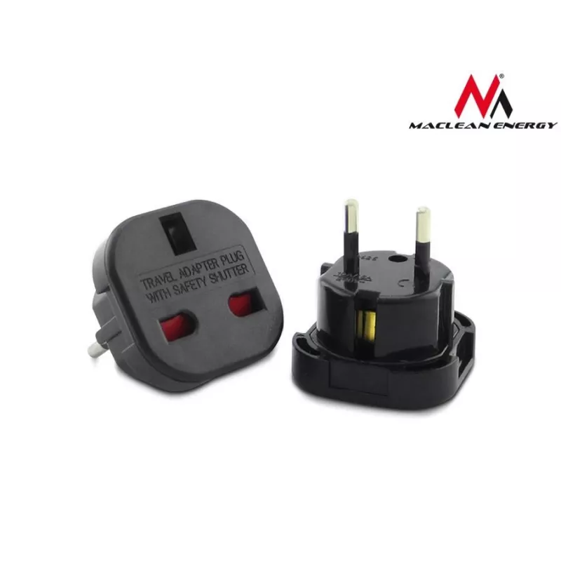 Adaptador de viagem de ficha UK EU PL