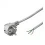 Cabo de alimentação com terra Wentronic Goobay angular para montagem própria, 1,5 m, cinzento - Type F (Type F, CEE 7/7) > extremidades soltas (93975)