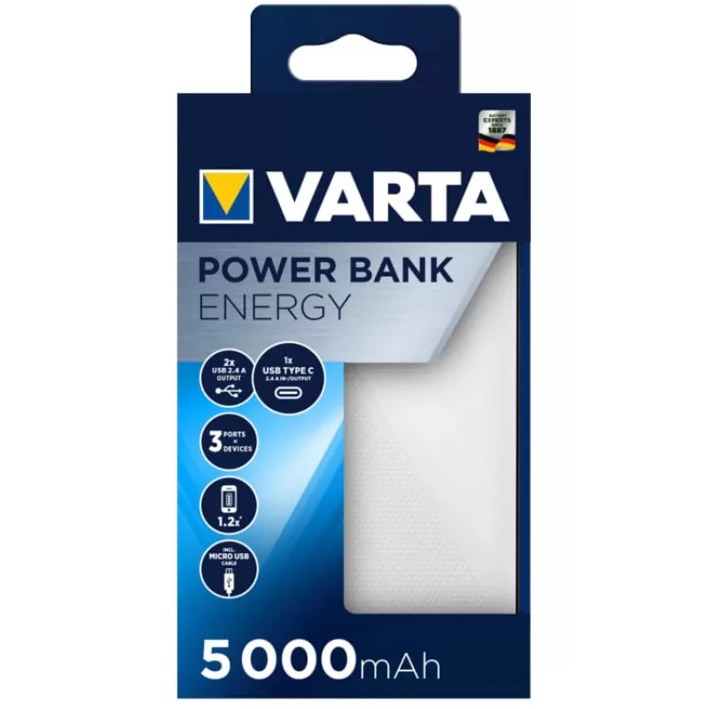 Carregador portátil Varta Energy 5000, 5000 mAh