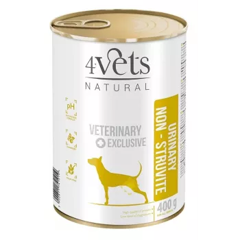 Comida húmida para cães 4vets Natural Urinary No Struvit 400 g – dieta veterinária para a saúde urinária, peru