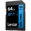 Memória flash SDXC Lexar 64 GB UHS-I 800xPRO — Classe 10, U3, V30, 150 MB/s