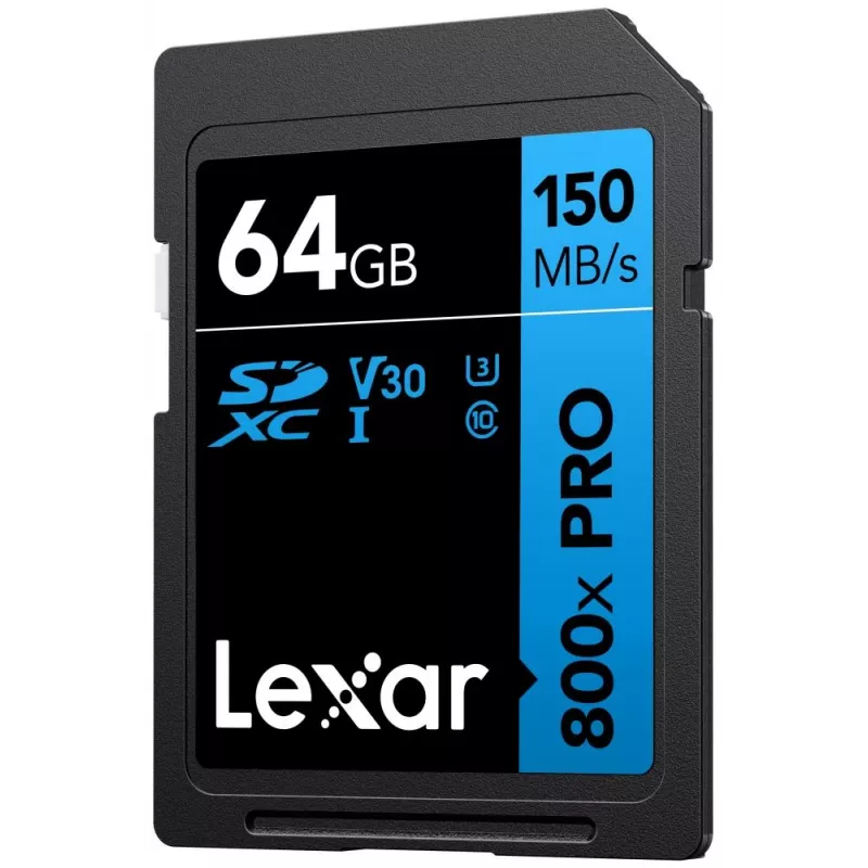 Memória flash SDXC Lexar 64 GB UHS-I 800xPRO — Classe 10, U3, V30, 150 MB/s