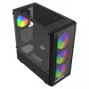 Caixa de PC SAVIO Noctis Flow RGB — Cube, ATX/Mini-ITX, 3 ventoinhas frontais de 120 mm, janela lateral em vidro temperado, GPU máx. 35 cm