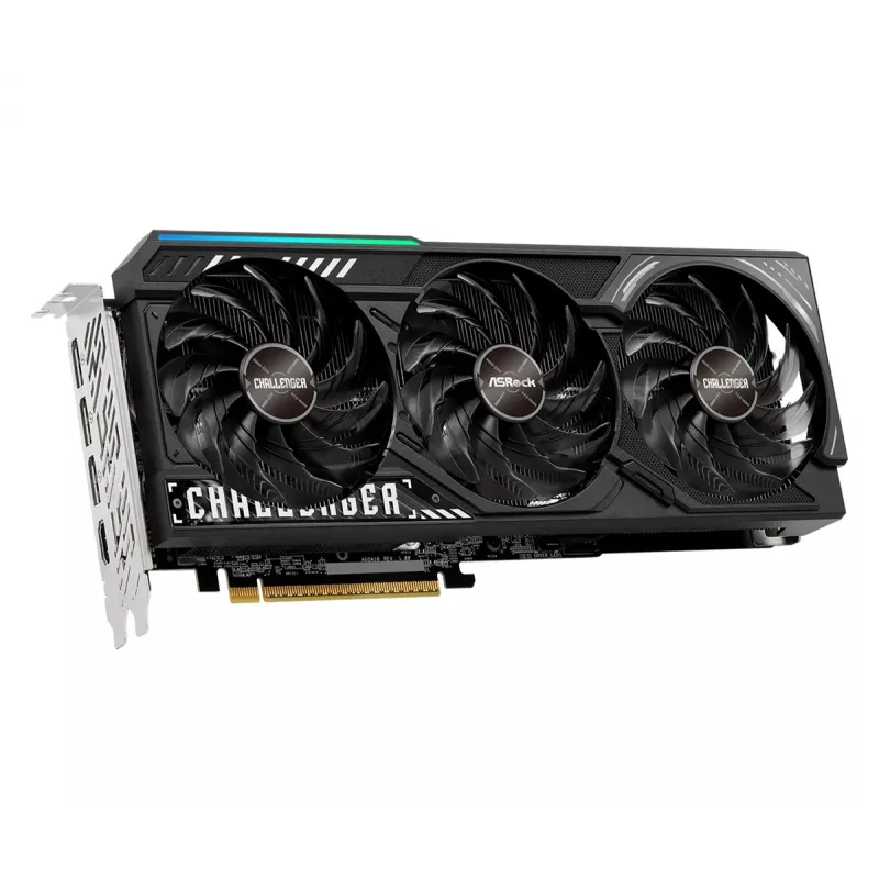 Placa gráfica ASRock Challenger Radeon RX 9070 XT — 16 GB GDDR6, 256 bits, PCIe 5.0, refrigeração ativa com 3 ventoinhas