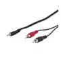Cabo adaptador Wentronic Goobay jack 3,5 mm/RCA, preto, 15 m – ficha jack 3,5 mm (3 polos, estéreo) > 2 fichas RCA (áudio esquerdo/direito) (50780)