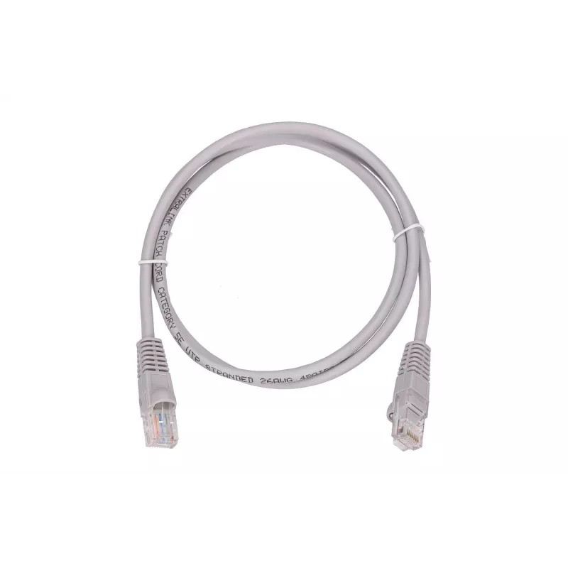 Cabo de patch LAN Extralink Cat5e UTP 1 m, RJ-45 a RJ-45, cinzento
