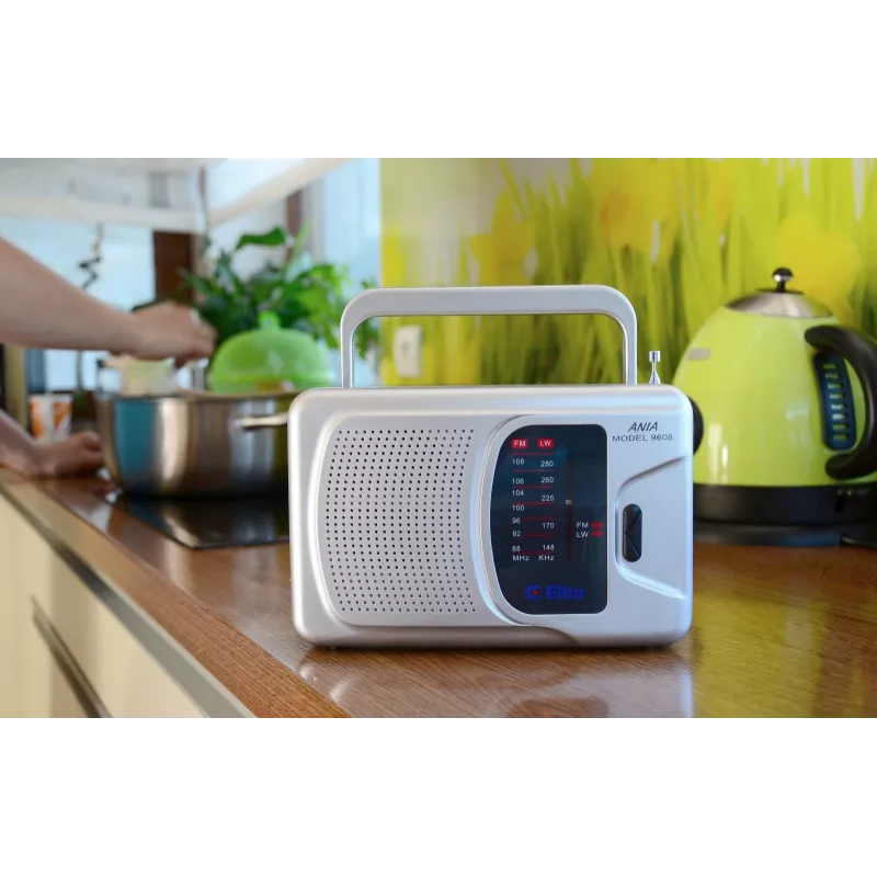 Rádio alimentação por rede e pilhas FM, LW Eltra Ania