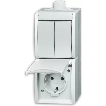 BUSCH JAEGER 2601/5/20EW-54-503 - CEE 7/3 - 2P+E - branco - IP44 - 250 V - 16 A
