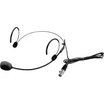 Microfone de cabeça UHF sem fios Omnitronic UHF-300 — sistema de radiofrequência para transmissão de voz