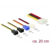 DeLOCK Molex 4 pin > 4 x 2 pin ventoinha (12 V / 7 V / 5 V) - Cabo de alimentação para ventoinha - alimentação interna, 4 pinos (M) para Molex, 2 pinos - 20 cm