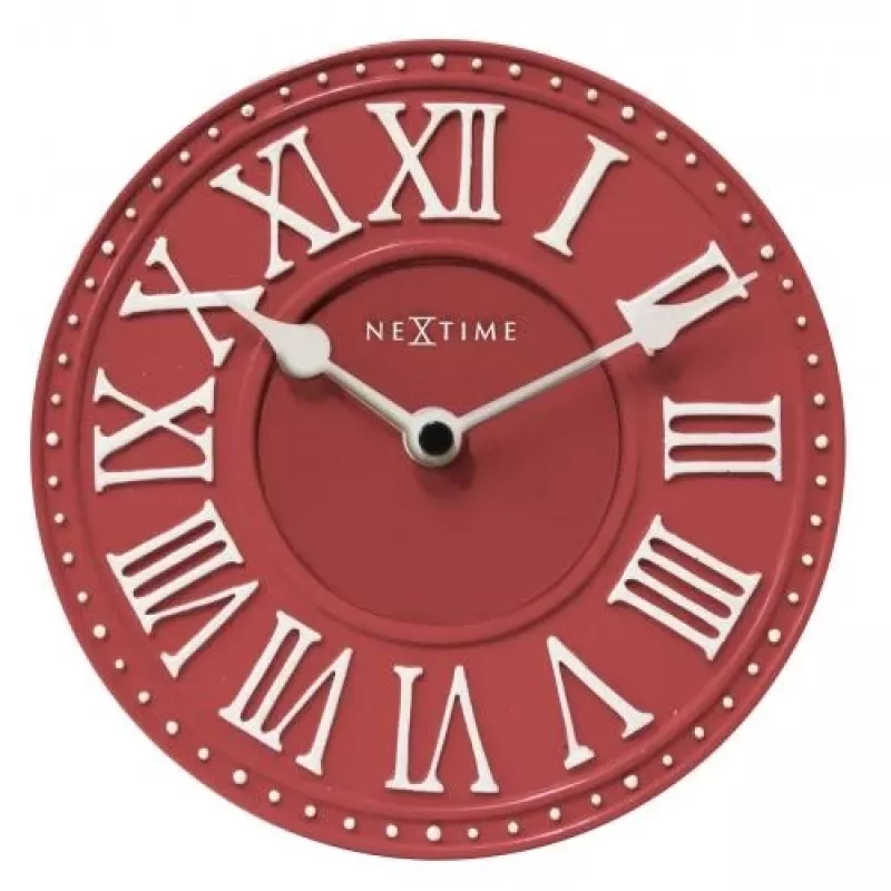 Relógio de parede NeXtime 5187ro London Tisch, Ø16 cm, vermelho/branco