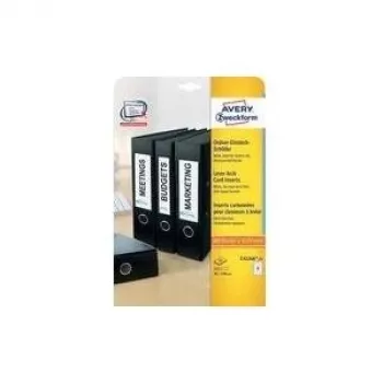 Etiquetas de lombada Avery 32231 — etiquetas brancas curtas/largas, 125 unidades por embalagem