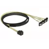 Cabo SCSI DeLOCK 85685 preto amarelo 1 m 1 x Mini SAS HD SFF-8643 4 x SATA 7 Pin