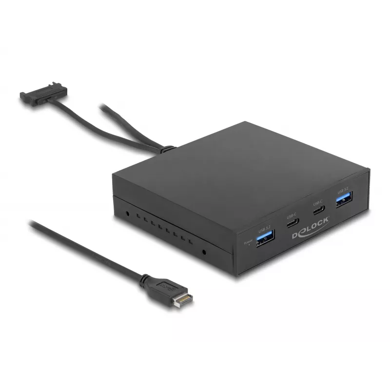 DeLOCK painel frontal USB 3.2 Gen 2 de 3,5 polegadas 2 x USB Type-C 2 x USB Type-A