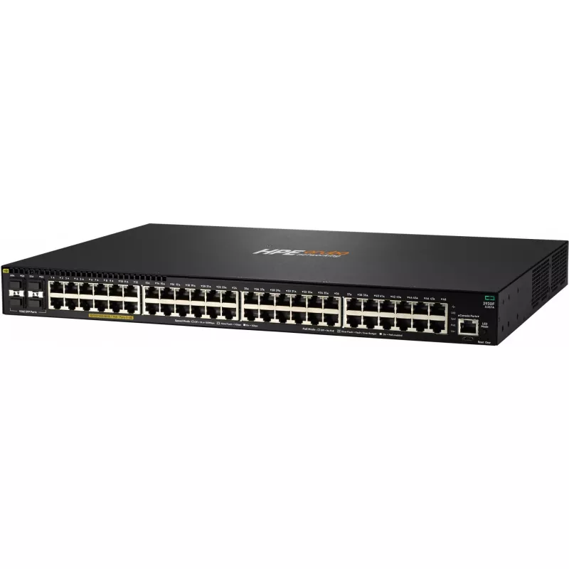 HPE - Série Aruba - Switch - 2930F 48G PoE+ 4SFP - L3 - Gerido - 48 x 10/100/1000 (PoE+) + 4 x Gigabit SFP (Uplink) montável em rack PoE+ (740 W)