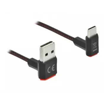 Cabo USB DeLOCK EASY-USB 2.0 Type-A macho para Type-C macho angular 0,5m preto