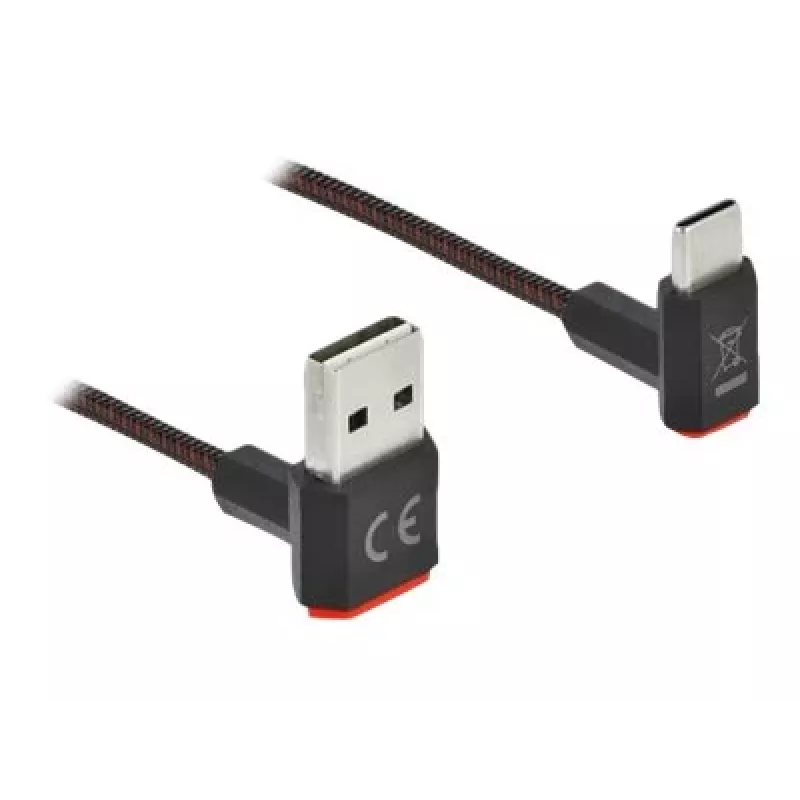 Cabo USB DeLOCK EASY-USB 2.0 Type-A macho para Type-C macho angular 0,5m preto