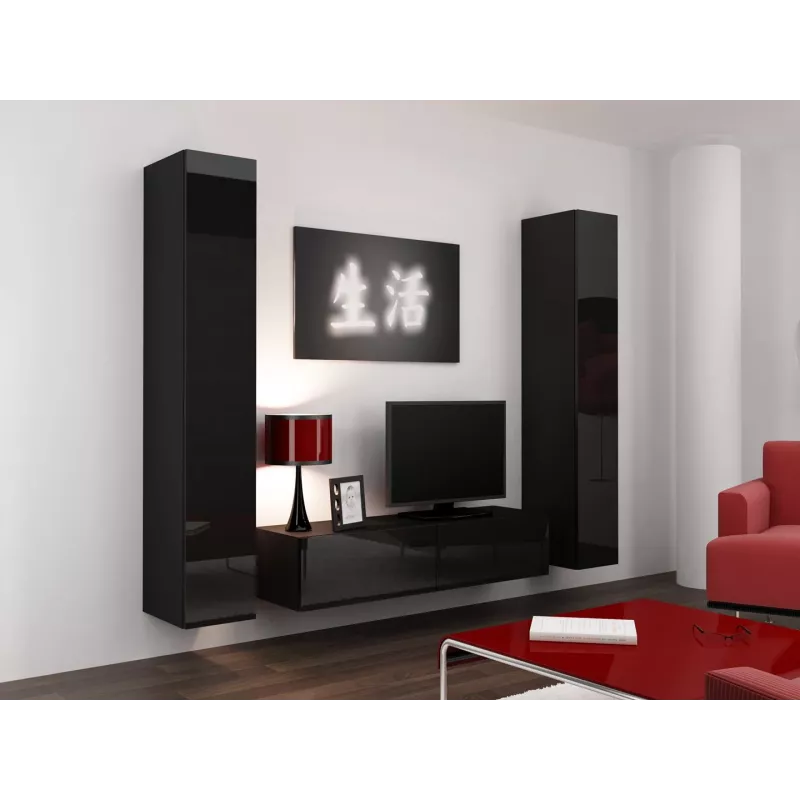 Suporte de TV Cama VIGO 140 30/140/40 preto/preto brilhante