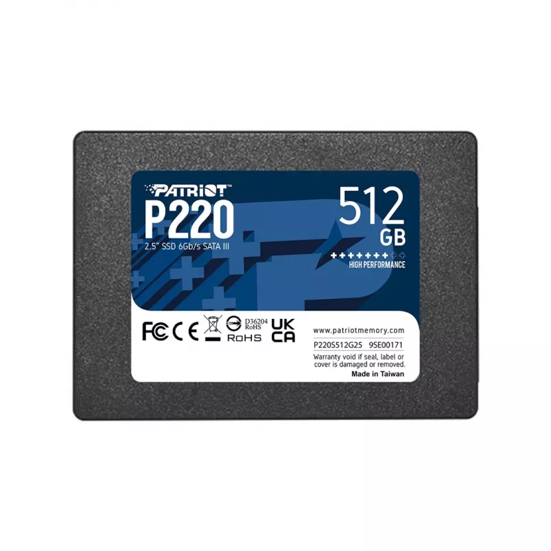 Patriot Memory P220 SSD de 512 GB, 2,5″, SATA III (P220S512G25)