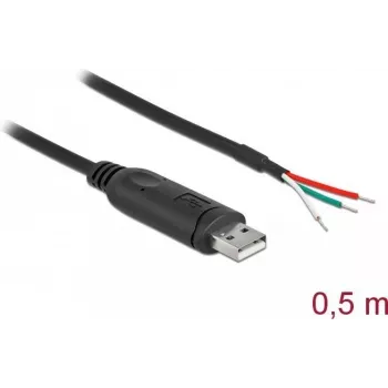 Cabo adaptador USB 2.0 Type-A para série RS-232 DeLOCK 63497