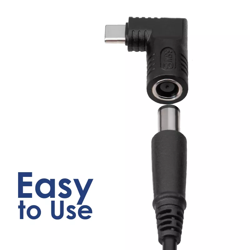 Akyga AK-ND-D12 adaptador DC 4,0 x 1,35 mm para USB-C PD para fontes de alimentação de portáteis, 65 W