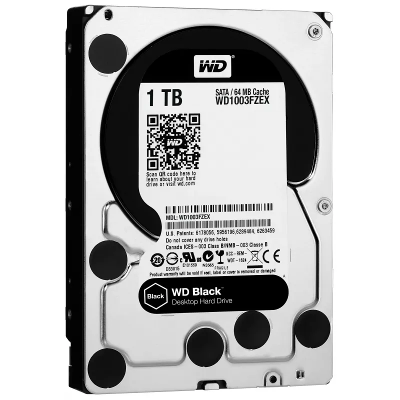HDD | WESTERN DIGITAL | preto | 1TB | SATA 3.0 | 64 MB | 7200 rpm | 3,5 | WD1003FZEX