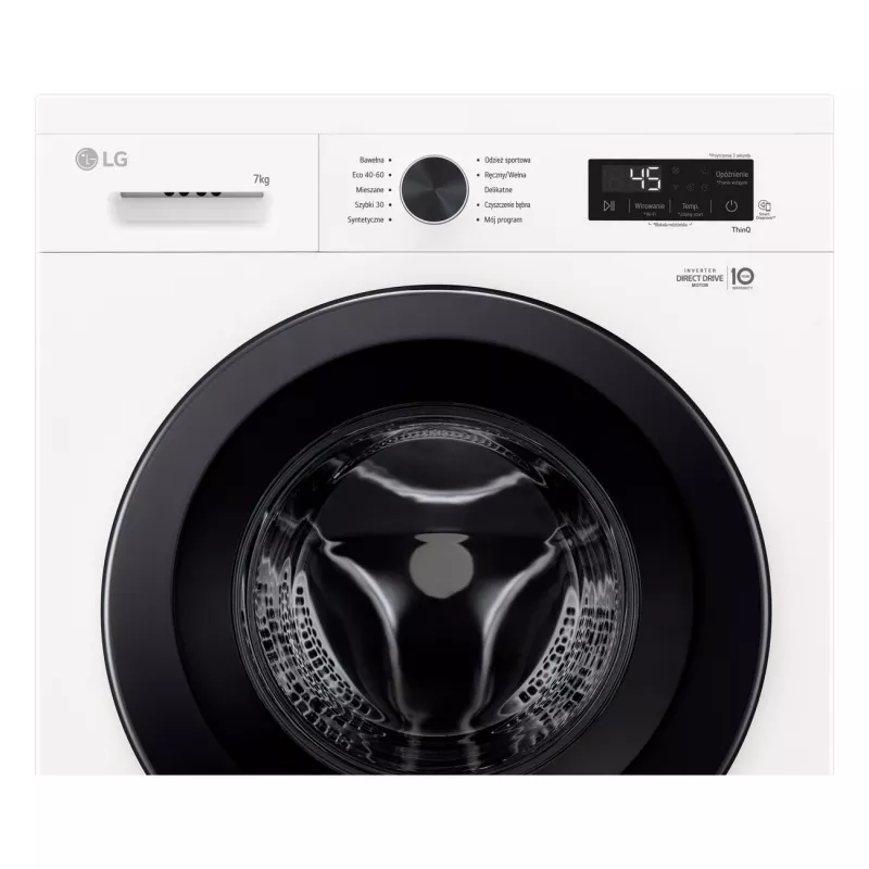 Máquina de lavar roupa LG F2X10S7NWK — carregamento frontal, 600 mm de largura, 540 mm de profundidade, 890 mm de altura, 59 kg de peso líquido
