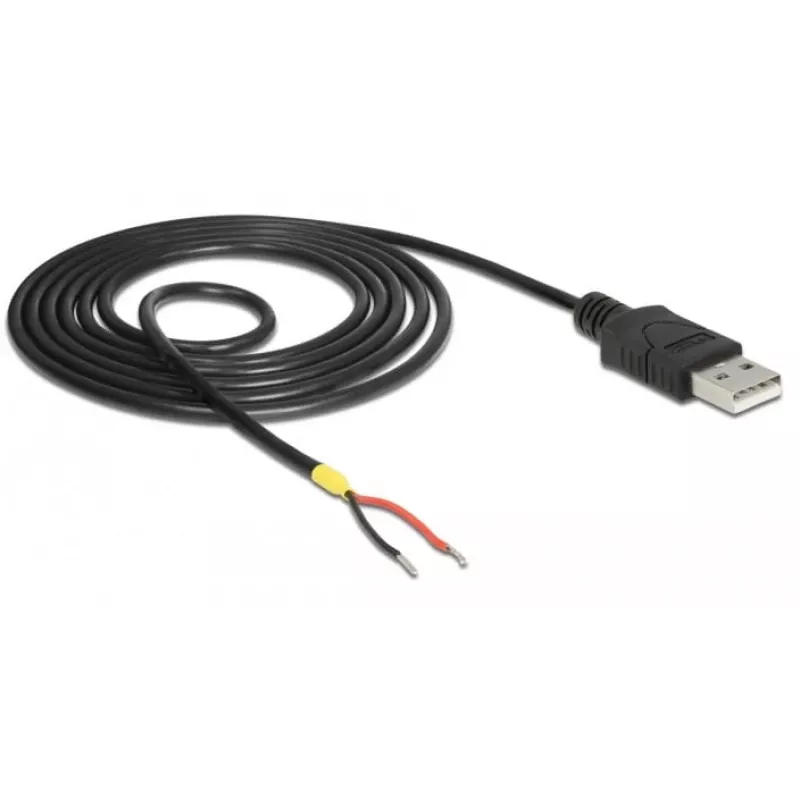 Cabo Delock USB2.0 ficha Type-A > 2 extremidades de cabo abertas - 1,5 m - preto (85664)