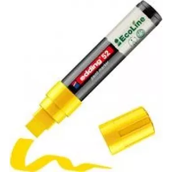Marcador Edding 52 EcoLine amarelo 4,0–15,0 mm — marcador permanente com ponta chanfrada, recarregável