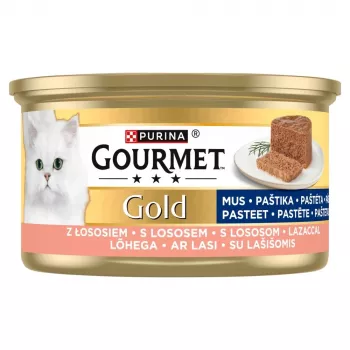 PURINA Gourmet Gold mousse com salmão - comida húmida para gatos - 85g