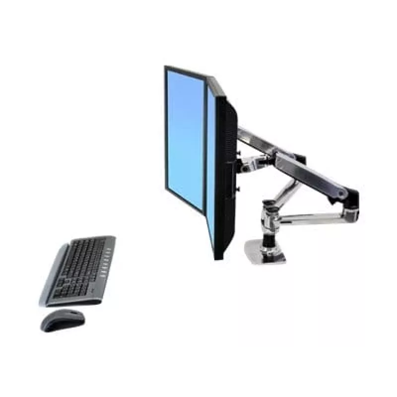Braço ERGOTRON LX Dual Side-by-Side prateado alumínio polido