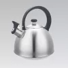 Chaleira Maestro MR1302 aço inoxidável 2,5 L, adequada para indução, apito com tampa articulada, pega preta