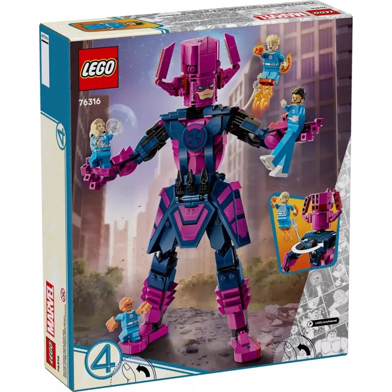 LEGO Conjunto Marvel Super Heroes 76316 — Quarteto Fantástico: Conjunto de minifiguras Galactus, 427 peças, 4 minifiguras, idade 9+