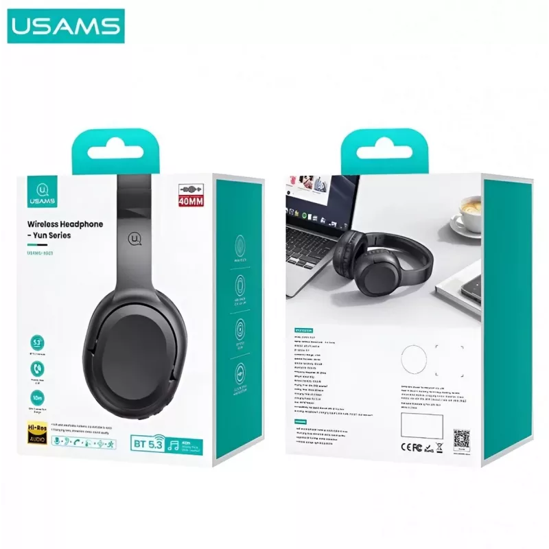 Auscultadores Bluetooth Usams Yun Series Preto TDLYEJYX01