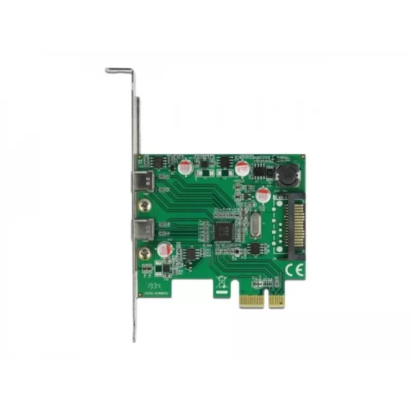 Placa DeLOCK PCI Express x1 para 2 x conector fêmea USB Type-C™