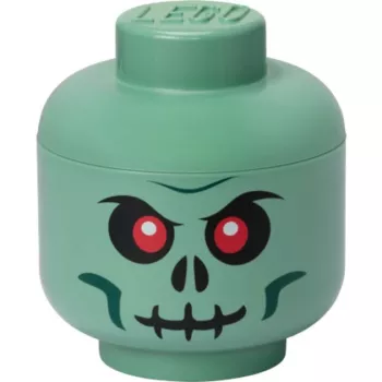 Caixa de arrumação Room Copenhagen LEGO cabeça Skeleton pequena, verde/preto