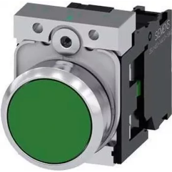 Siemens 3SU1150-0AB40-1BA0 indicador de posição elétrico preto, verde, prateado
