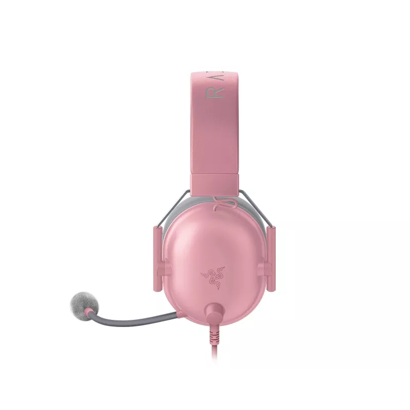 Razer BlackShark V2 X RZ04-03240800-R3M1 auscultadores gaming com fio, circumaurais, 3,5 mm, drivers de 50 mm, microfone cardioide, Quartz Pink