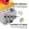 Interruptor seccionador DC Qoltec 52611 com função de bloqueio | interruptor principal | 1200 V | 32 A | 8 kV | 4P