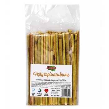 Rebentos de tupinambo secos 80 g – snack de mastigar Alegia para roedores e coelhos, saco firme, sem açúcar
