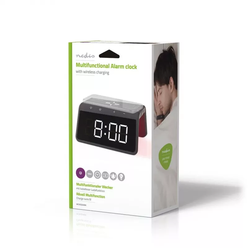 WCACQ30BK, despertador digital, retangular, preto, acrilonitrilo-butadieno-estireno (ABS)