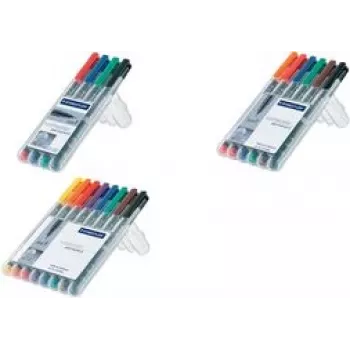 Marcador permanente Staedtler 314 WP4 preto azul verde vermelho