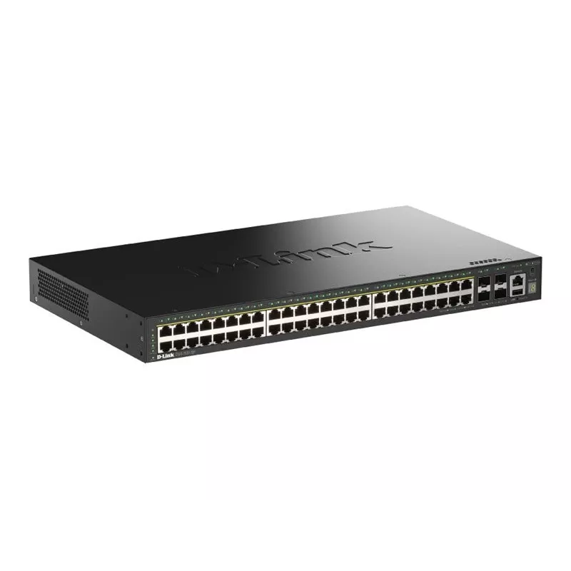 Switch D-Link 52 portas Gigabit Stackable PoE+ Smart Managed com 4 portas 10G SFP+