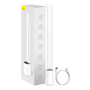 Candeeiro de mesa Baseus Smart Eye Folding Rechargeable branco — candeeiro de mesa LED dobrável, bateria recarregável, braço e cabeça ajustáveis