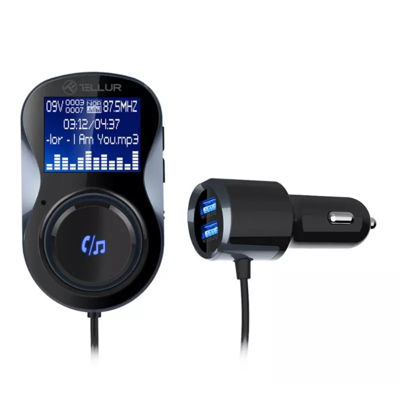 Tellur FMT-B4 transmissor FM Bluetooth, microSD, preto