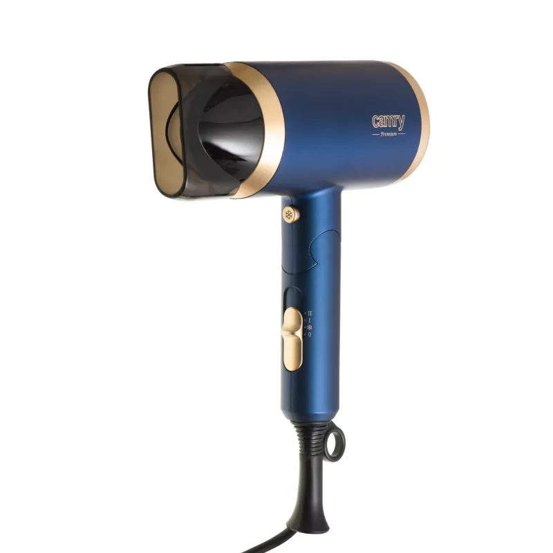 Camry | Secador de cabelo | CR 2268 | 1800 W | 2 níveis de temperatura | Função iónica | Difusor | Azul/Dourado