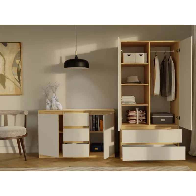 MALWA SS-90 guarda-roupa Artisan-Eiche/Kaschmir