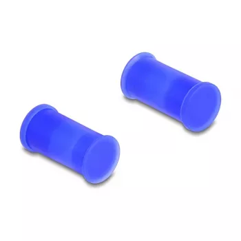 Tampa antipoeira para portas DELOCK 60672 para conectores DL4, silicone, azul, 14×27×14 mm, pack de 10